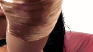African haired skank inside fishnet tights fucking on the casting couch