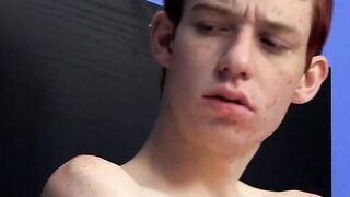 Cute horny twink Dennise likes stroking while on the phone