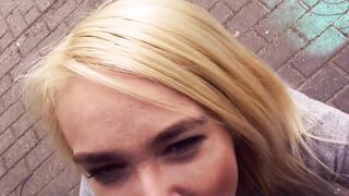 German outside pick up with a sexsual blonde thot