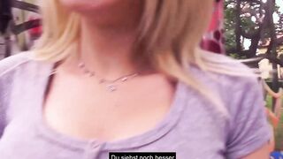 German outside pick up with a sexsual blonde thot