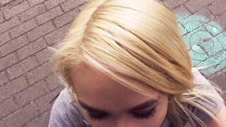 German outside pick up with a sexsual blonde thot