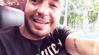Slim red haired German hoe picked up outdoors