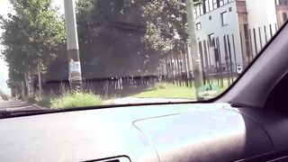 Slim red haired German hoe picked up outdoors