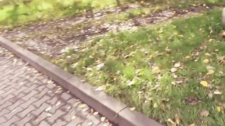 Blonde German 19 Year Old with tiny titties banged outside on a sex date