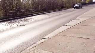 Blonde German 19 Year Old with tiny titties banged outside on a sex date