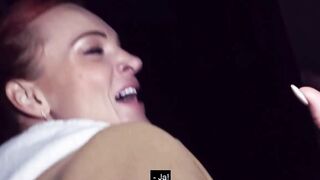Thin red haired skank picked up outside for a pov Fucked