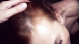 Thin red haired skank picked up outside for a pov Fucked