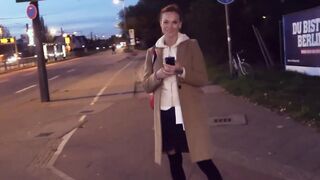 Thin red haired skank picked up outside for a pov Fucked