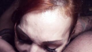 Thin red haired skank picked up outside for a pov Fucked