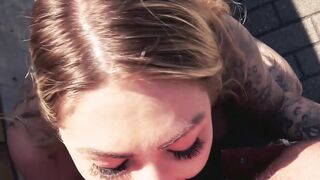 Outside pick up with a curvy inked German Sexy