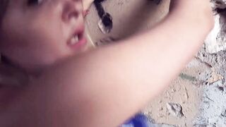 Outside Fucked Date with a dark hair German skank