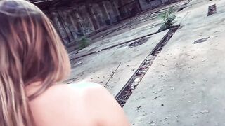 Outside Fucked Date with a dark hair German skank
