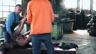 Roleplay with a german MILF and three Men that fucks her vagina
