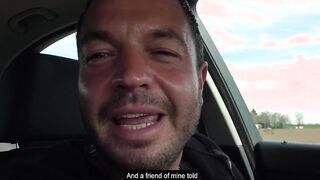 German BBW Bimbo fucks outside during the sex date