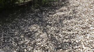 German BBW Bimbo fucks outside during the sex date