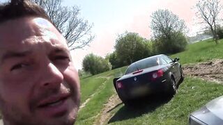 German BBW Bimbo fucks outside during the sex date