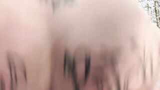 Spontaneous outdoors Date with a dark hair Cougar skank recorded point of view