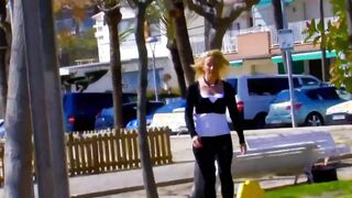 Blonde spanish Bitch enjoy the rough dicks during the MMF 3some