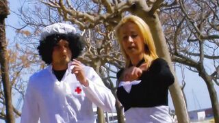 Blonde spanish Bitch enjoy the rough dicks during the MMF 3some