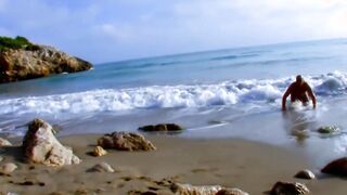 Spanish blonde Hot gets her asshole banged! at the beach