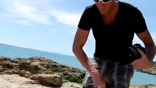 Spontaneous outdoors banged! with 2 young spanish Babes