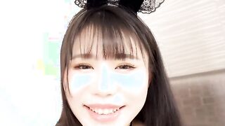 Hot bunny Kei Muto came to suck our cock today