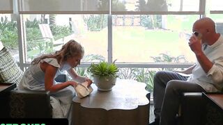 Slender Step-Daughter Summer Vixen Takes Stepdaddy's Gigantic Cock On The Couch - FamilyStrokes