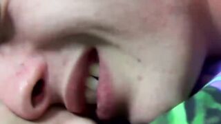 Horny Carmen Delano cumming hard with a hard dick inside him