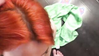 Alluring red haired deepthroats like a real expert