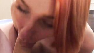Alluring red haired deepthroats like a real expert