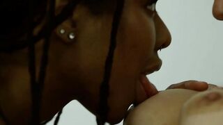 Ebony Lesbian Kira Noir Eats Her Girlfriend 'Bella Rolland's' Pussy