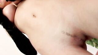 Irresistible boobies thin dark hair mom got deep cummed