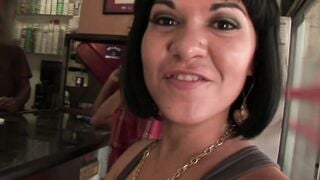 British huge booty dark haired cougar got porn casting