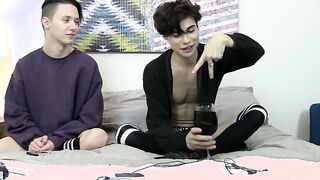Twink films himself toying his rear and jerking off solo