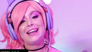 Gamer Girls Leana Lovings & Krissy Knight Get Their Juicy Pussies Screwed While Having Fun - TeamSkeet