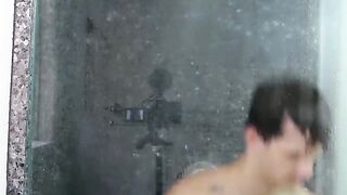 Jasper Robinson enjoys jerking his cock while showering