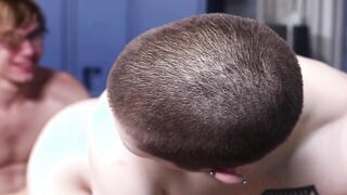 Seductive young studs plowed each other tight holes