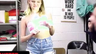 Tiny Thief Coco Lovelock Getting Wrecked By Officer's Humongous Dick After Cavity Search - Shoplyfter