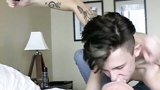 Young twinks have a passionate homemade ass fuck party