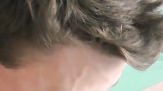 Twink Austin Lock sprayed with cum after bareback pounding