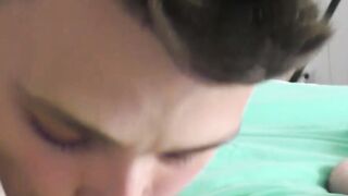 Twink Austin Lock sprayed with cum after bareback pounding