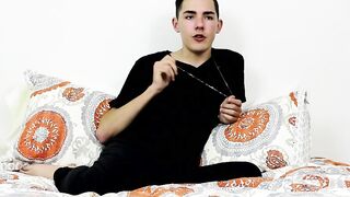 Adorable Connor talks about himself and jerks off his cock