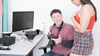 Cutie Lilly Hall getting more than a photo shoot with her son's friend