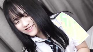 Mei Hotta wears a uniform for us and then masturbates while we see