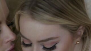 Petite Lesbian Chicks Anna Claire Clouds & Haley Spades Lick Pussies