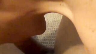 Horny bareback buddies making out in the bathroom shower