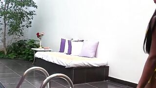 T-Girl Adrielhy Bronze sits on a sex toy