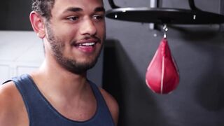 Hunk jock pounds hard with his massive throbbing dick