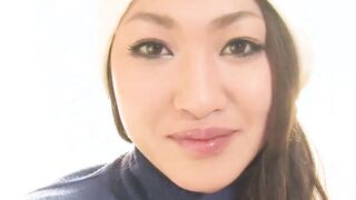 chinese young woman with natural titties inside a 3-way with insemination inside bushy cunt