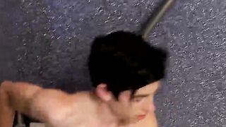 Hung Uncut Daniel likes ass play and jack off in the shower